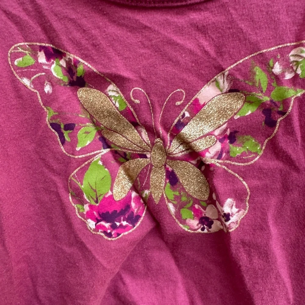 The Children's Place 2T Girls Pink/Purple Shimmery Butterfly Tank Top